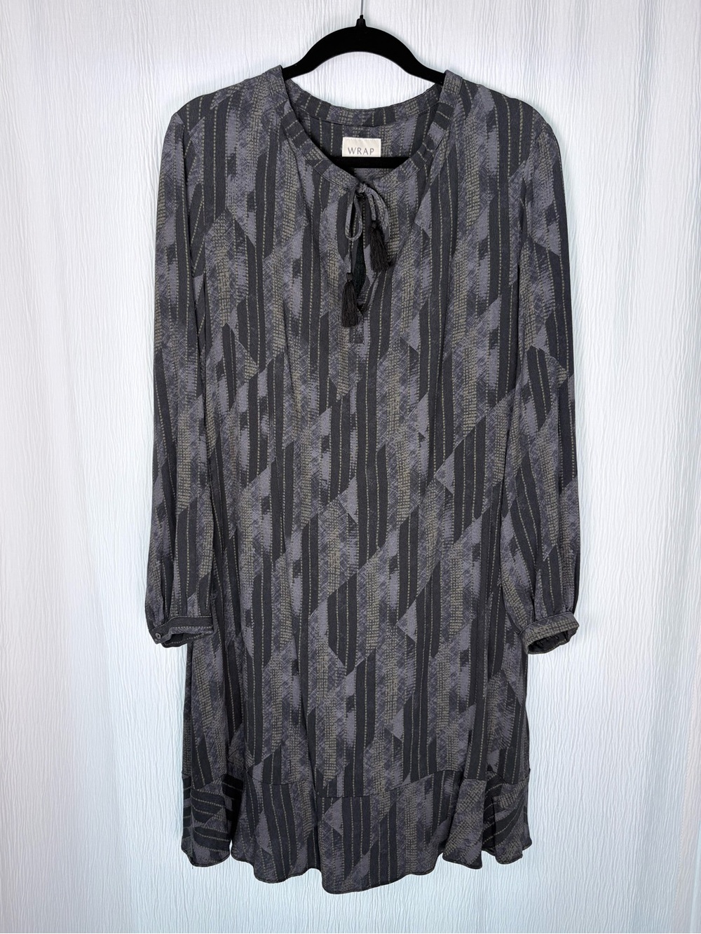 Wrap London Shift Dress, Argyle Print, Size US 10